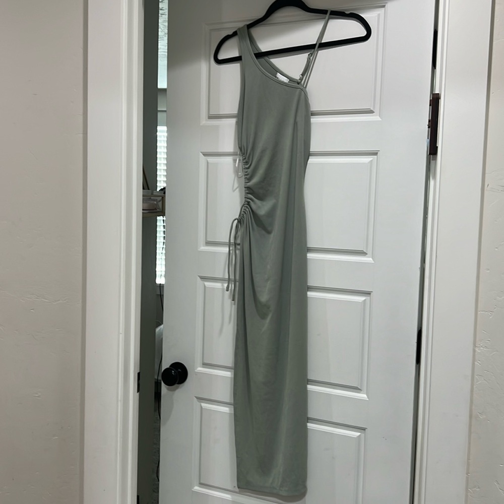 Hello Molly mid length sage dress